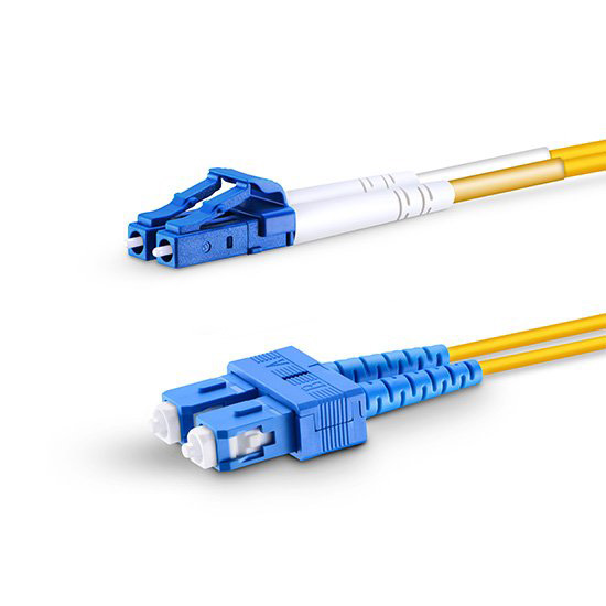 LC UPC to SC UPC Duplex 2.0mm PVC (OFNR) 9/125 Single Mode Fiber Patch Cable